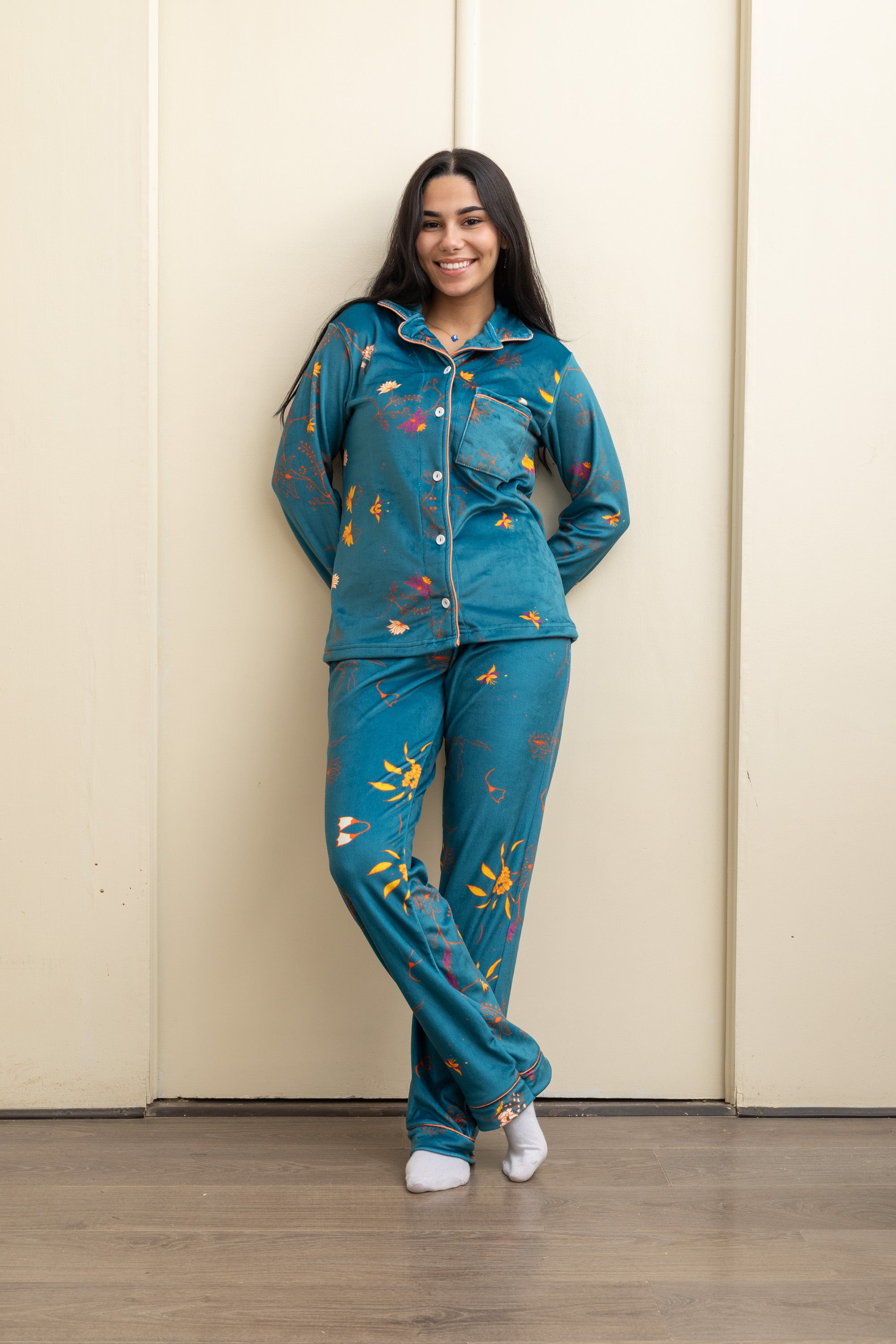 Image of Aqua Velvet-Touch Pajama - Sweet Dreams